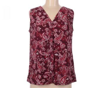 Red Paisley Blouse Size S